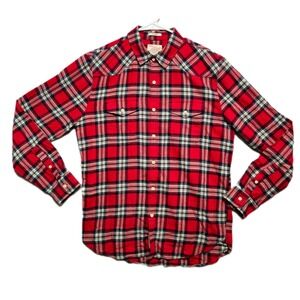 Lucky Brand Plaid Flannel Classic Fit Mens Medium Long Sleeve Button Up Shirt
